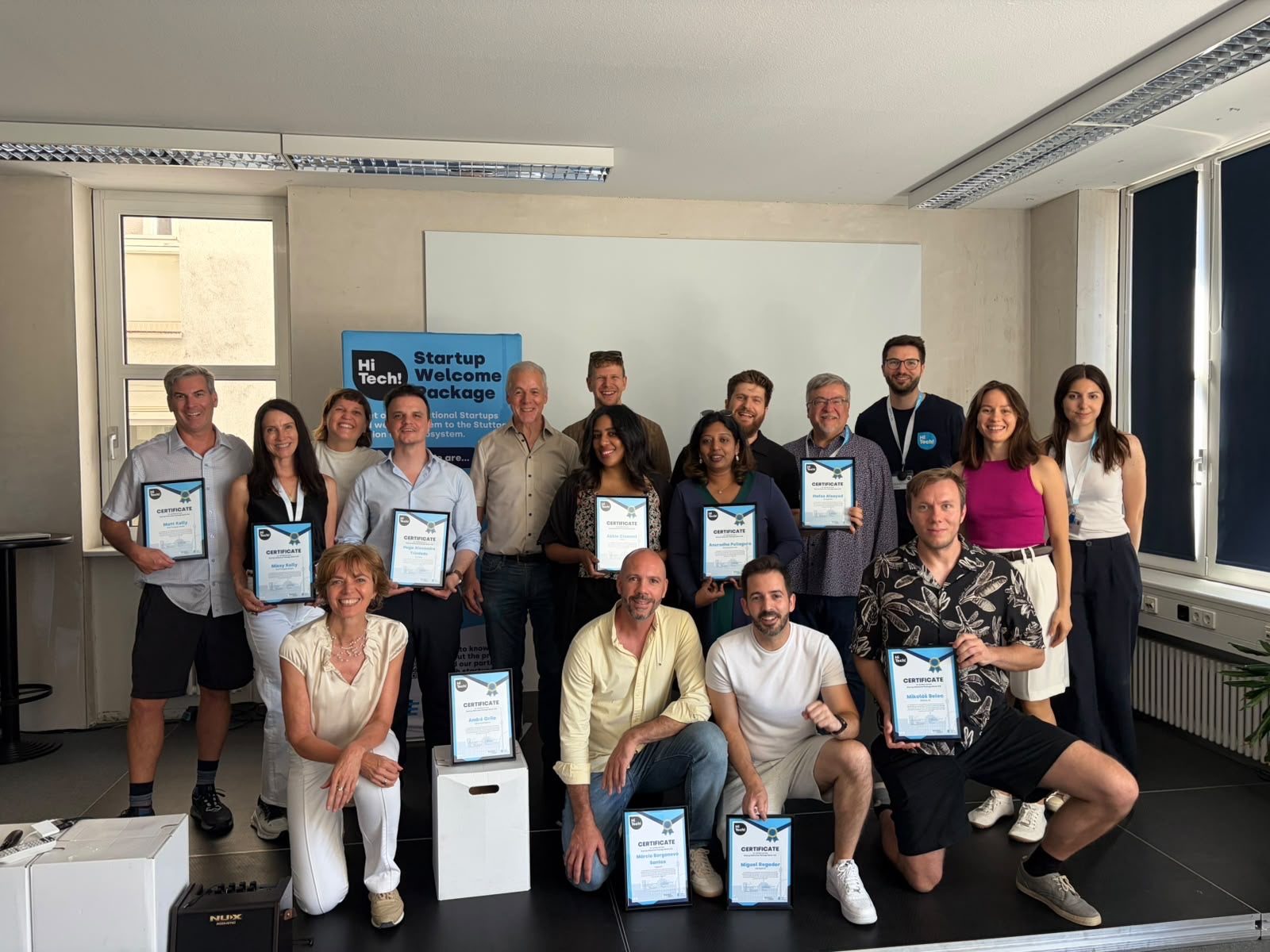 Startup program cohort, certificates in hand