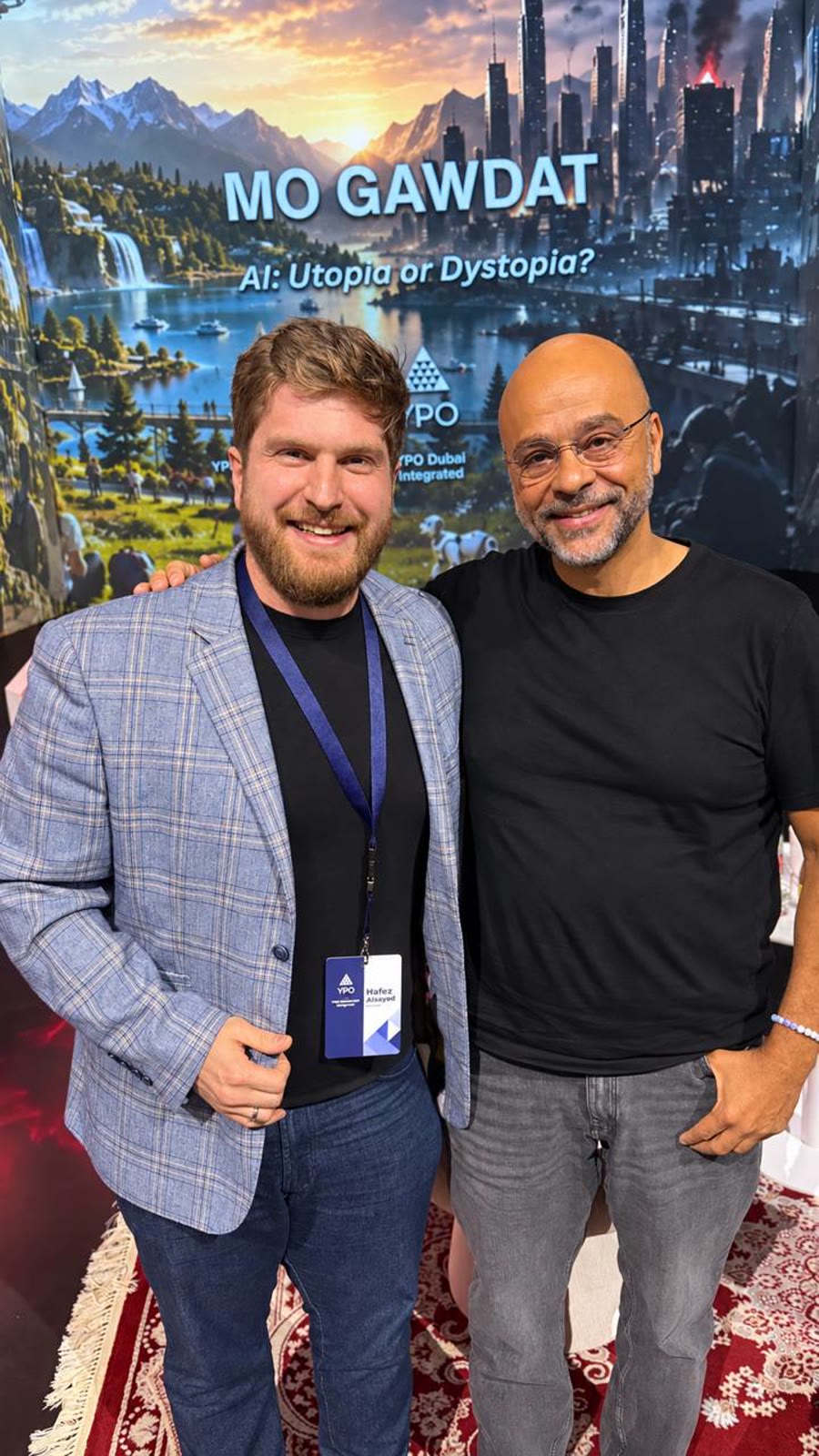 With Mo Gawdat after the YPO fireside chat, Dubai